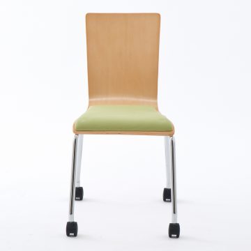 プライウッドキャスターチェア グリーン パッド付