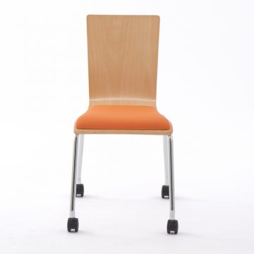 プライウッドキャスターチェア オレンジ パッド付