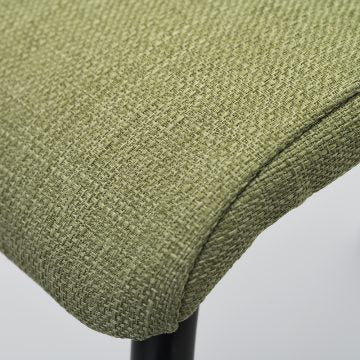 ファブリックチェア グリーンII ブラック脚