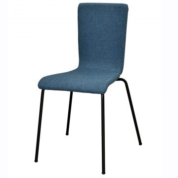 ファブリックチェア モスブルーII ブラック脚