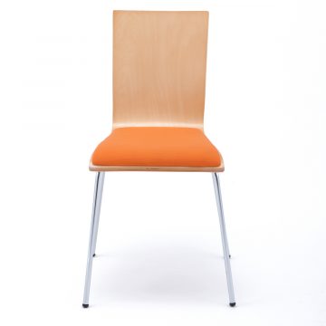 プライウッドチェア オレンジ パッド付