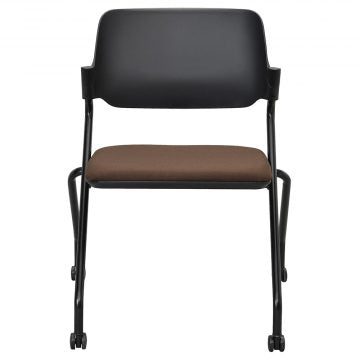 SYネスティングチェア ブラック 肘無し ファブリック ショコラブラウン