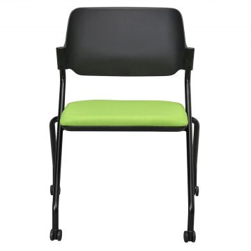 SYネスティングチェア ブラック 肘無し ファブリック リーフグリーン