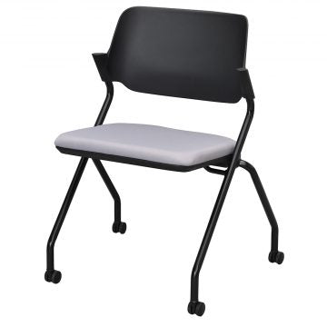 SYネスティングチェア ブラック 肘無し ファブリック ニュートラルグレー