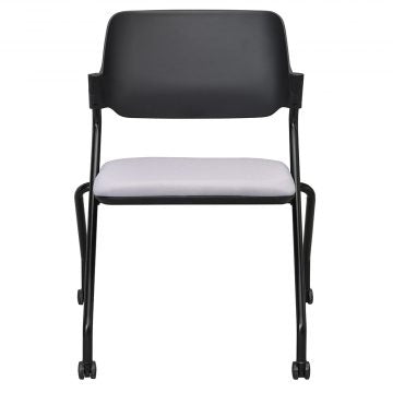 SYネスティングチェア ブラック 肘無し ファブリック ニュートラルグレー