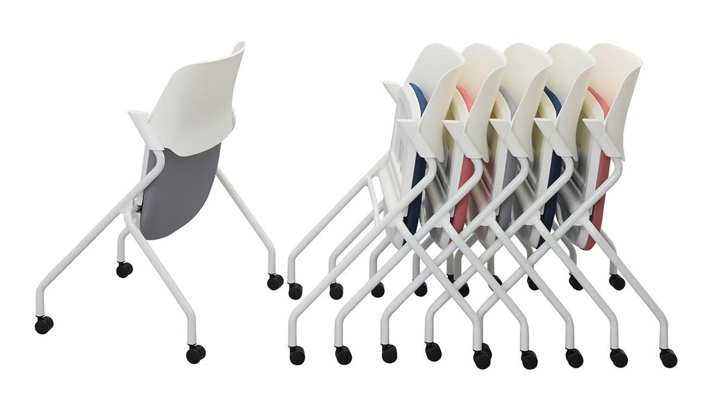 SYネスティングチェア 肘無し ファブリック ネイビー