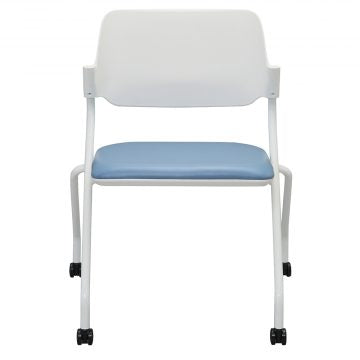SYネスティングチェア 肘無し PVC アッシュブルー