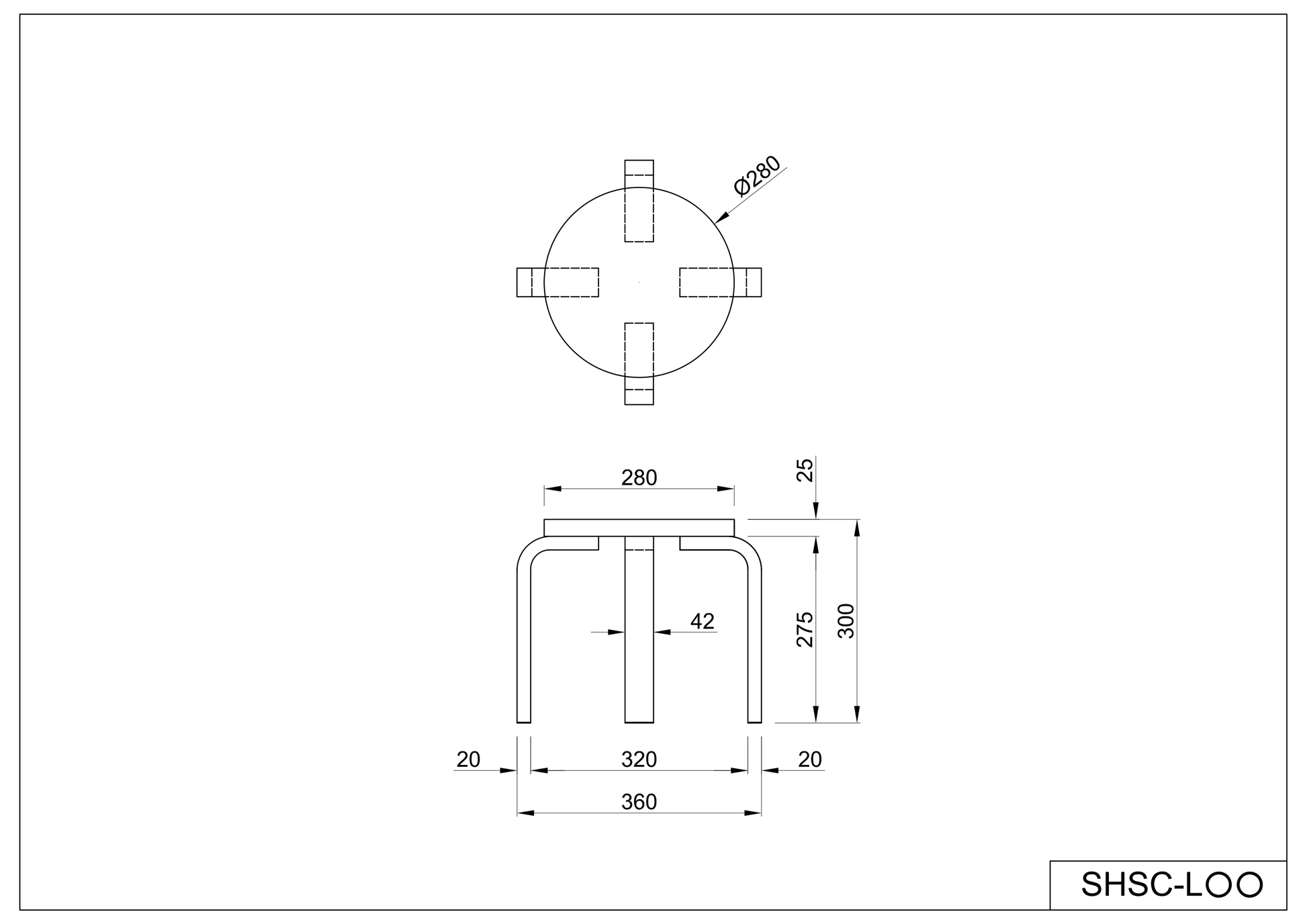 木製丸椅子ロー ナチュラル